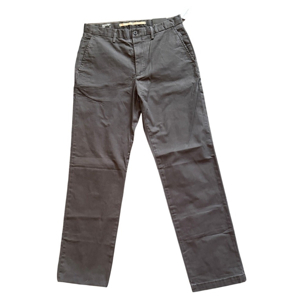 Banana Republic Lived-In Chino Straight Fit Pants Mens 31x34 Charcoal Grey NEW